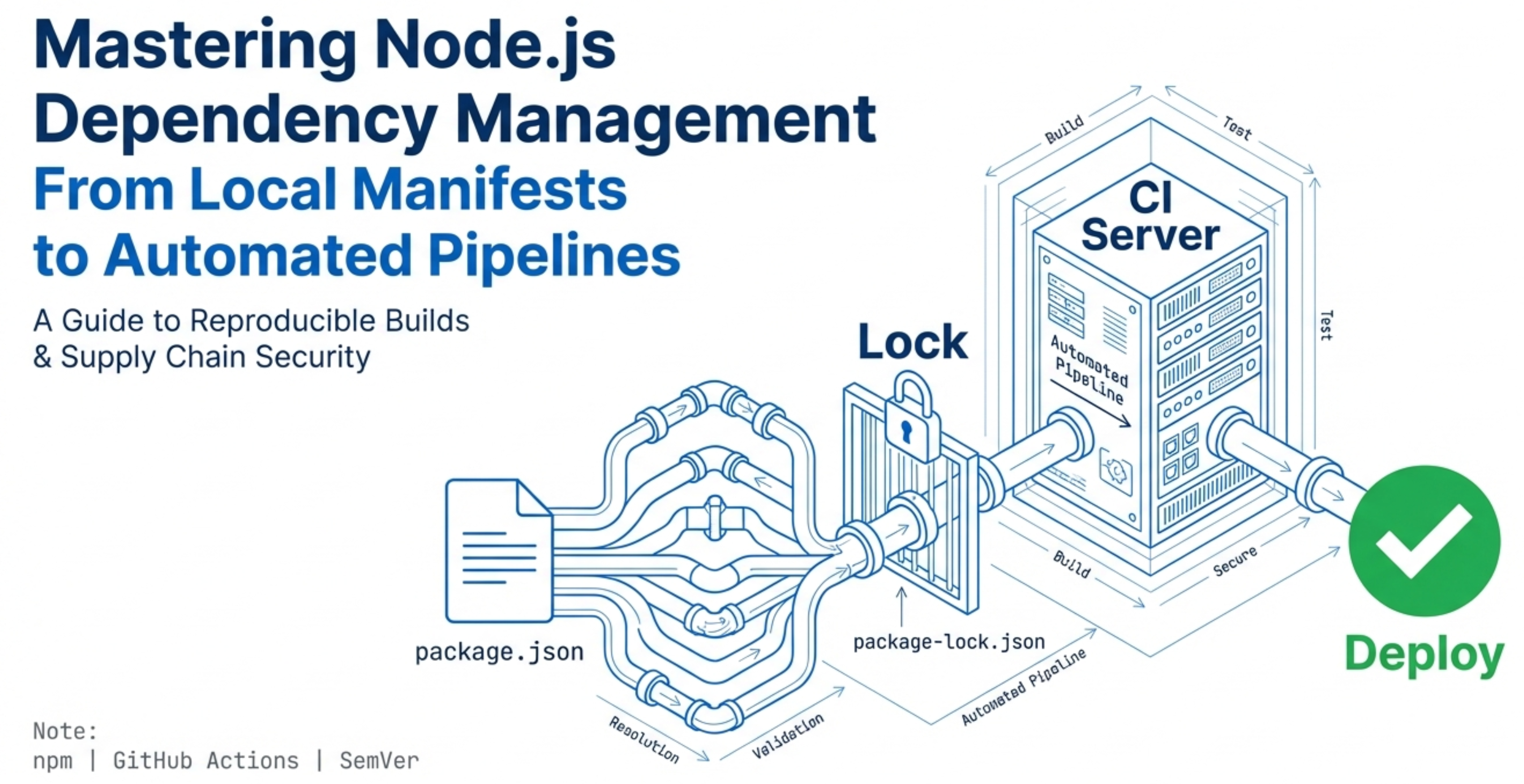 Mastering Node.js Dependency Management From Local Manifests Build CI Server to Automated Pipelines A Guide to Reproducible Builds & Supply Chain Security